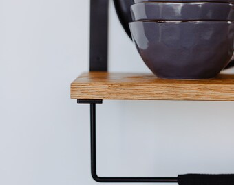 Peter‘s Goods Schweberegal Mit Stange (2er Set) – Schwarz, Aus Holz, Für Badezimmer & Mehr