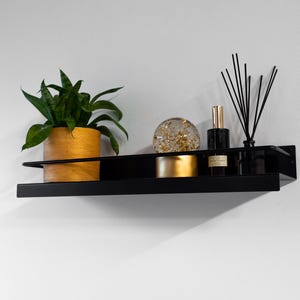 Floating Handmade Wood Metal Wall Shelf, Handcrafted Shelving, Wandregal aus Metall, Handtuchhalter Schwarz Metall, Wandregal Metall