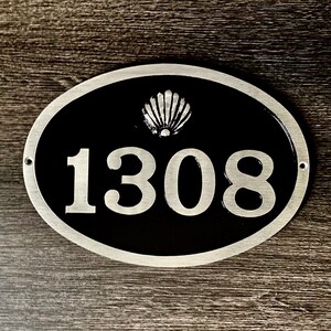 White Sands Seashell Custom House Numbers - Aluminum 12 3/8" X 9"