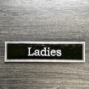 Ladies Restroom Door or Wall Sign, Contemporary Aluminum Sign 9 5/8&quot; X  3/16&quot; X 2 3/8&quot;