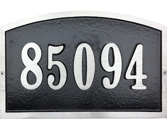 Custom House Numbers: Large Aluminum Arch Horizontal House Number Sign 14 1/4" X 9 1/8"