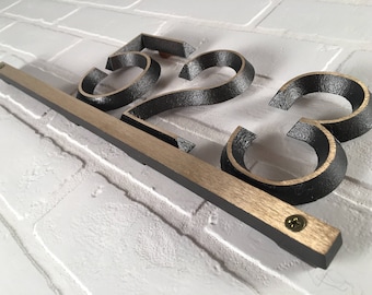 Custom House Number SignCustom Modern Address Plaque: Solid Brass, 16 1/2" X  5 1/2"
