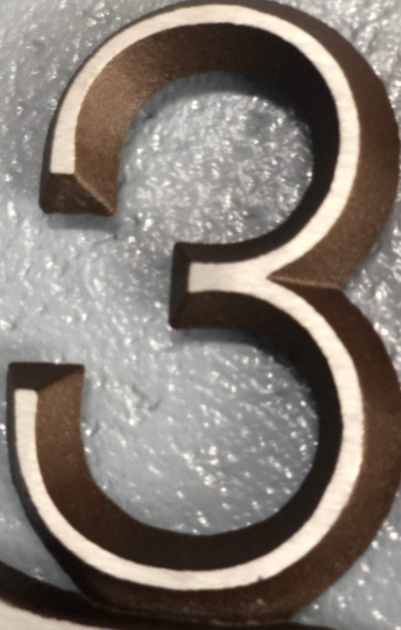 Custom House Number Sign, Horizontal and Aluminum: Oak Bar Address Plaque Brown
