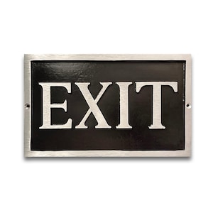 Exit Door or Wall Sign, Modern Series, Aluminum Sign 11 1/2" X 1/2" X 7"