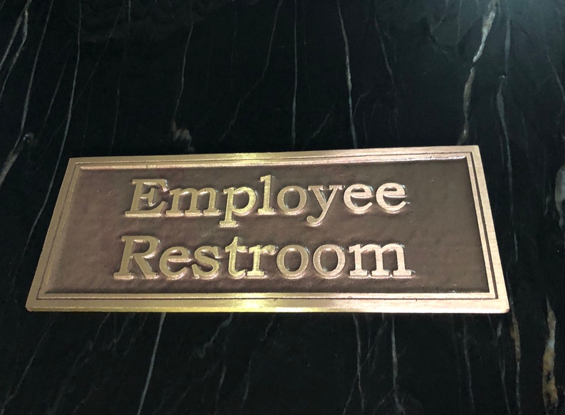Employee Restroom: Door or Wall Sign Pure Brass Sign 10 - Etsy