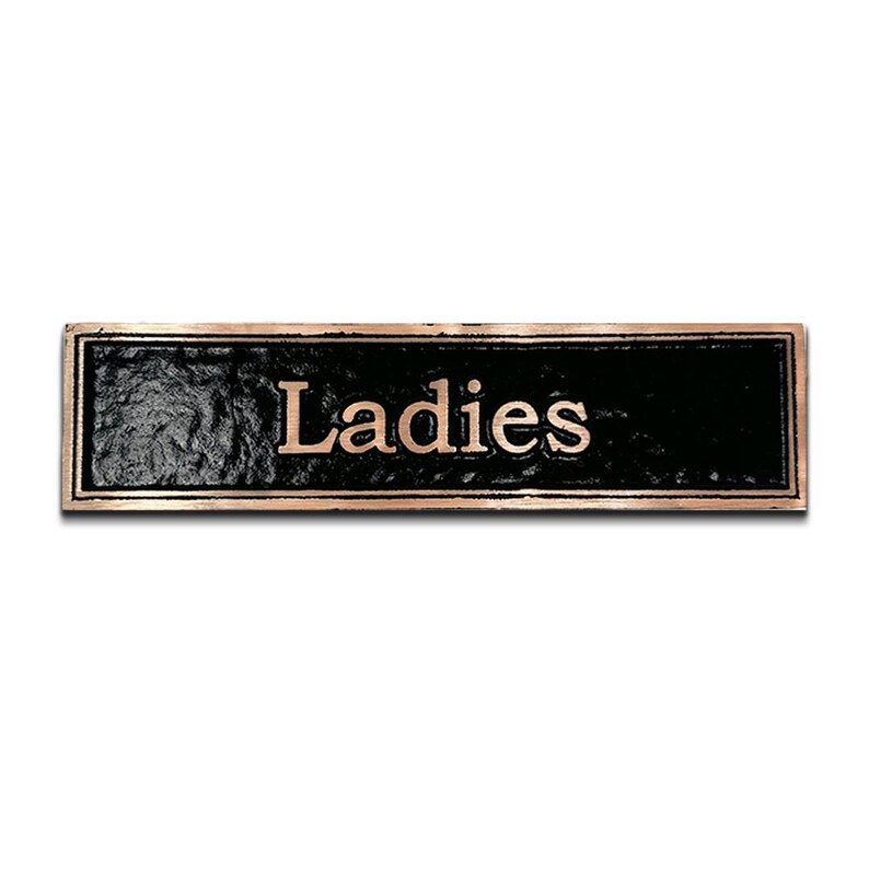 Brass Ladies Sign: Contemporary Style, (9 5/8