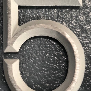 Custom House Number Sign, Horizontal and Aluminum: Oak Bar Address Plaque White