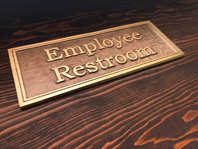 Employee Restroom: Door or Wall Sign Pure Brass Sign 10 - Etsy