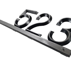 Modern Aluminum Address Plaque: Horizontal House Numbers, (5 1/2" x 16 1/2")