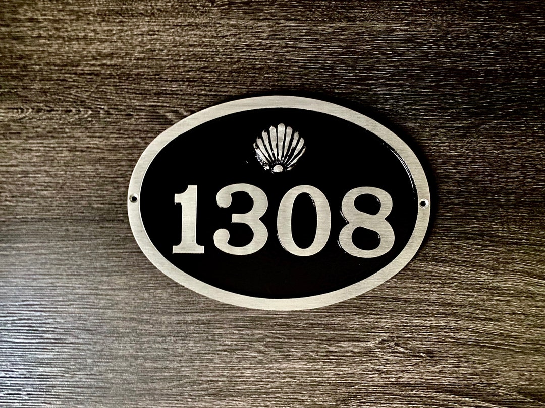 House Numbers Shells White Sands Seashell Custom House Numbers - Aluminum 12 3/8