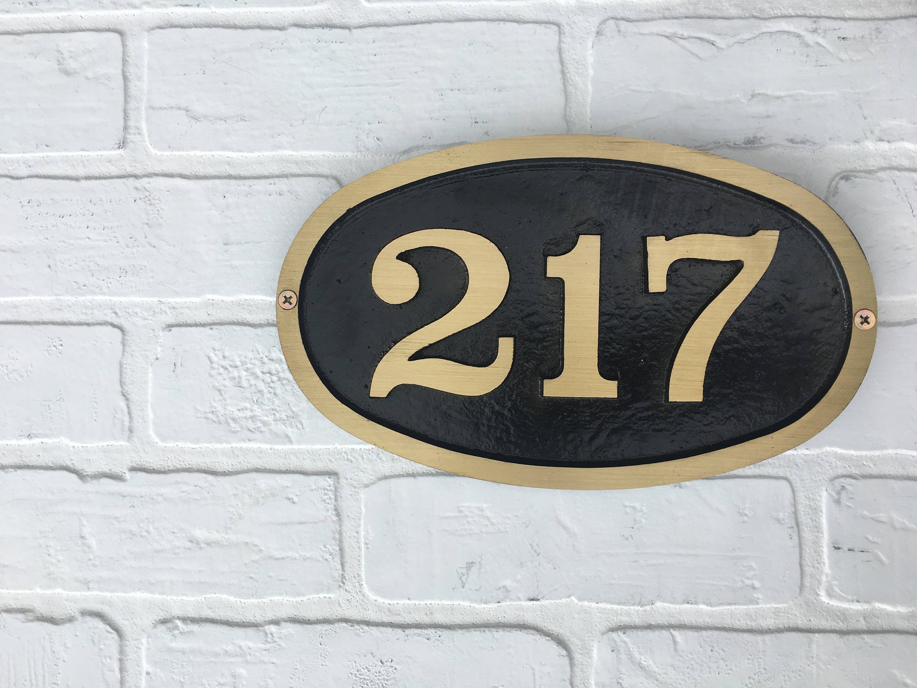 Solid Brass House Number, #9, #6, Metal House Address Sign - View #3