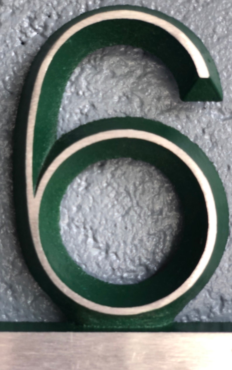 Custom House Number Sign, Horizontal and Aluminum: Oak Bar Address Plaque Hunter Green