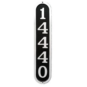 Vertical Arch Aluminum House Number Sign: Custom Five Number Address Plaque, (4 3/8" x 20 5/16") image 1