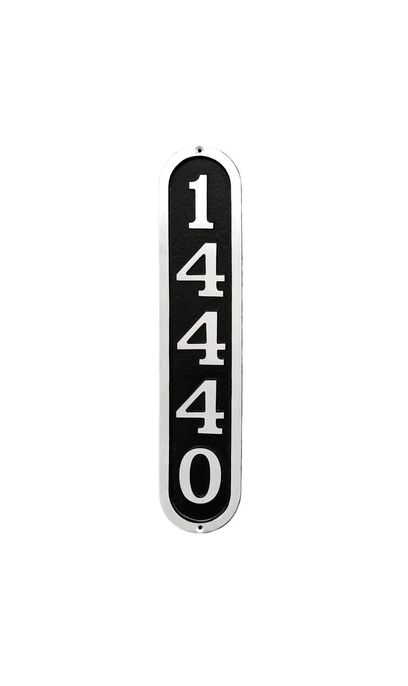 Vertical Arch Aluminum House Number Sign: Custom Five Number Address Plaque, (4 3/8" x 20 5/16") image 1