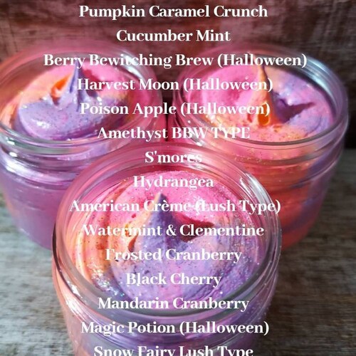 Wholesale Seasonal 4 oz Whipped Sugar Scrubs Seasonal Collection Pick 2 Scents 12 Jars shops Per Order
