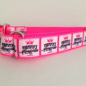 Martingale Dog Collar, &quot;Mommy&#39;s Princess&quot; Martingale Collar, Adjustable Dog Collar, Girl Dog Collar