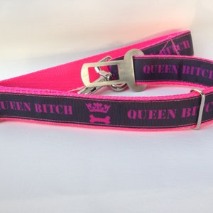 Dog Seat Belt, Seatbelt Leash, Dog Car Safety Leash, Dog Car Tether, Queen Bitch Seat Belt, Handcrafted in USA