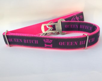 Dog Seat Belt, Seatbelt Leash, Dog Car Safety Leash, Dog Car Tether, Queen Bitch Seat Belt, Handcrafted in USA