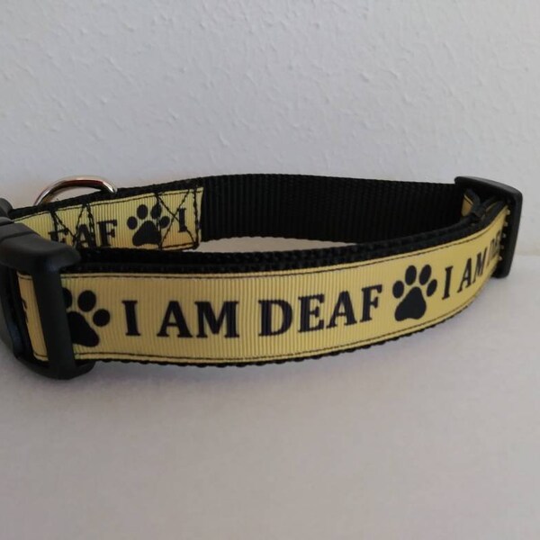 I Am Deaf Dog Collar Etsy