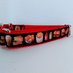 Fast Food Favorites Martingale Collar,  Martingale Dog Collar, Adjustable Dog Collar, Handcrafted in USA