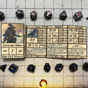 Extra Pack 2 D&D 5e Mini Character Sheet Pages, Pocket Size Digital Download