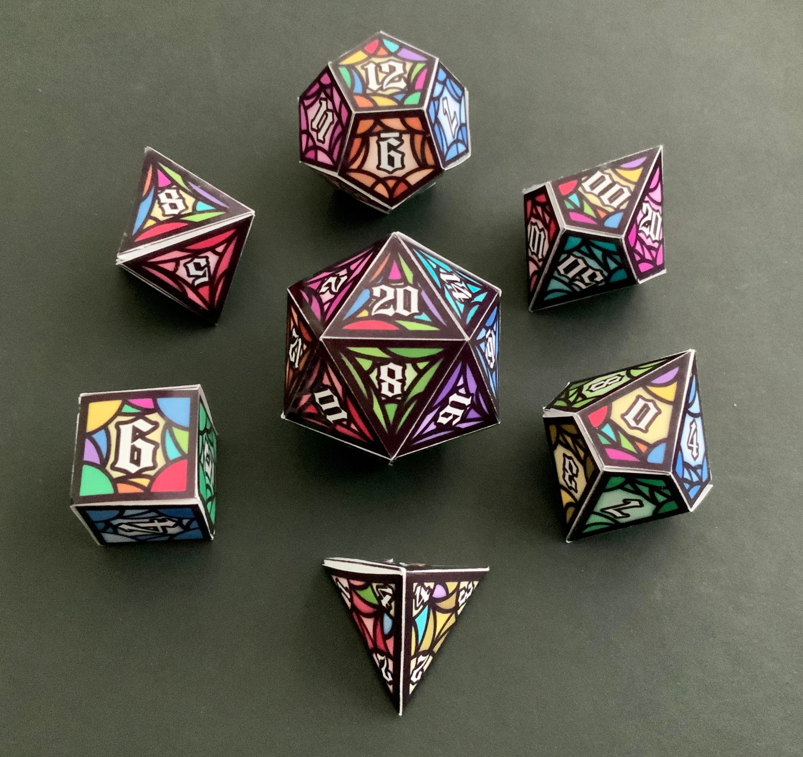 Stained Glass Paper Dice Set Digital Download Etsy