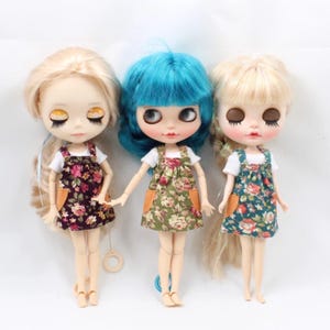 Blythe flower dress / icy dress / blythe jumper / doll dress / doll jumper