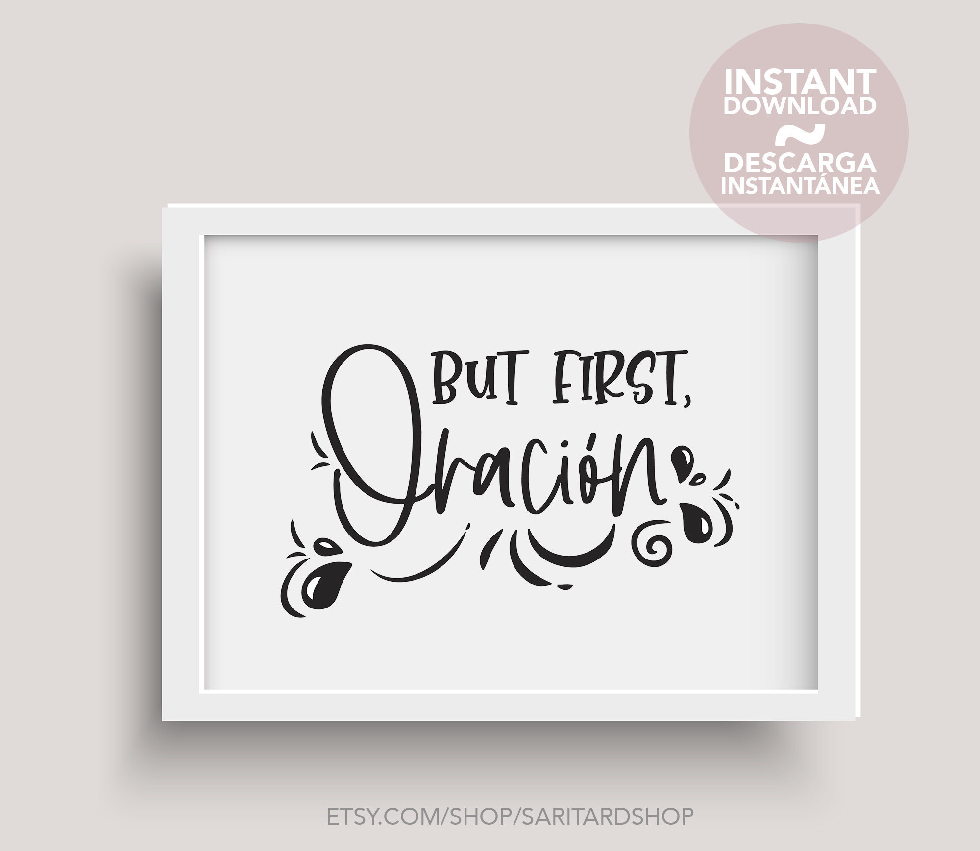 But First Prayer. Spanish Christian Wall Art Design Decor Etsy