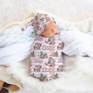 Cowgirl Swaddle Blanket - Western Blanket - Cowgirl Baby Shower Gift - Cowgirl Floral Blanket - Western Floral Blanket - Cowgirl Nursery