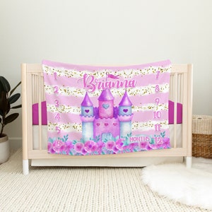 Princess Milestone Blanket - Baby Princess Crib Bedding -  Fairytale Nursery - Princess Nursery - Personalized Baby Blanket - Magic nursery