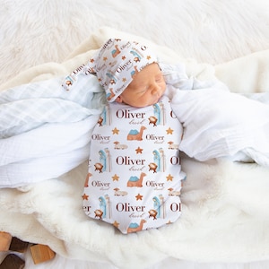 Nativity Swaddle Blanket, For This Child We Have Prayed, Coming Home Gift, Religious Gift, Personalized Swaddle, Baptism Gift, Holy Family