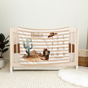 Cowboy Meilenstein Decke - Western Decke - Cowboy Babyparty Geschenk - Monatliche Decke - Baby Decke - Foto Decke