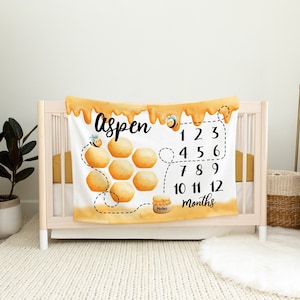 Bumble Bee mijlpaal deken-baby shower gift-maandelijkse baby deken-Bee deken-Bumble Bee baby mijlpaal deken-maandelijkse mijlpaal deken