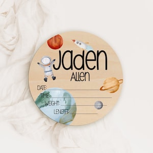 Space Astronaut Birth Stat Sign - Space Name Sign - Personalized Space Nursery Sign - Coming Home Announcement -Newborn Stat