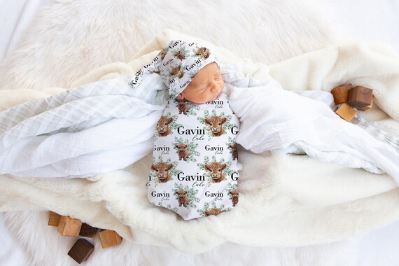 Highland Cow Swaddle Cow Nursery Baby Shower Gift Personalized Swaddle Highland Cow Nursery Highland Cow Swaddle Blanket Etsy Canada