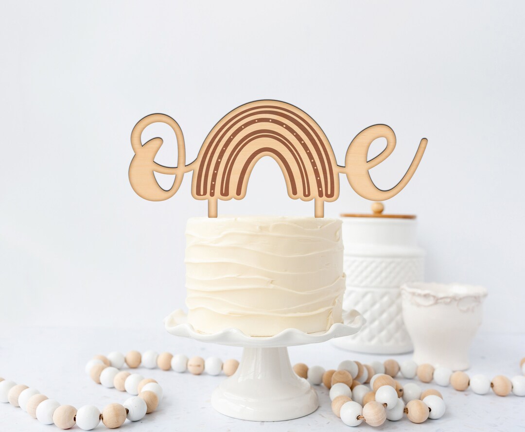 One Rainbow Cake Topper Rainbow Cake Topper Boho Rainbow - Etsy