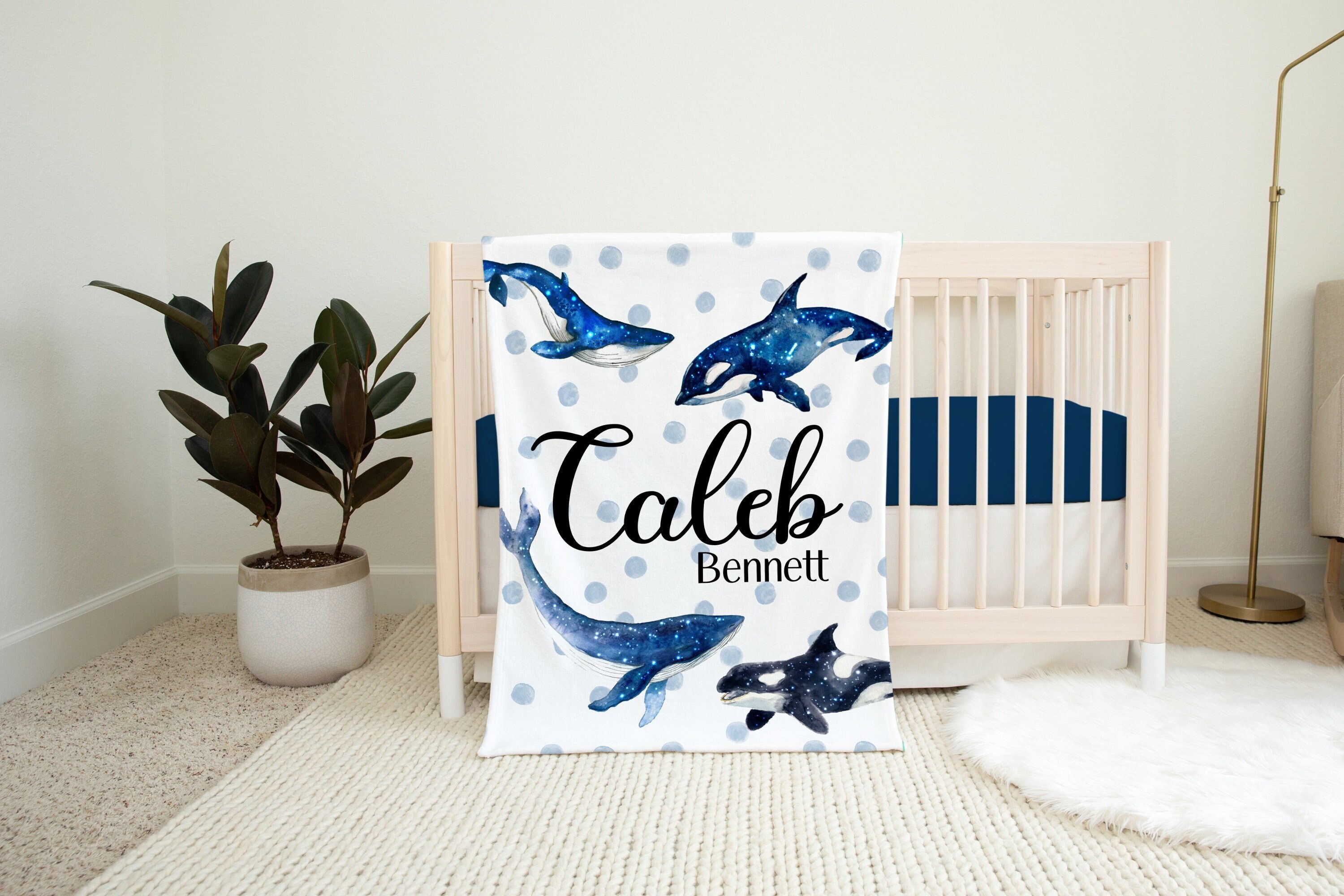 Galaxy Whales Custom Name Blanket Whale Nursery Ocean Life Nursery Personalized Blanket Under the Sea Blanket ocean Animals Blanket Etsy Canada