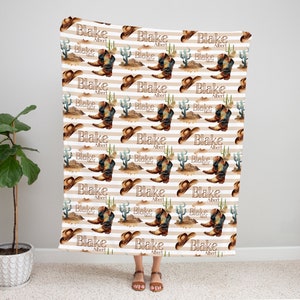 Cowboy Custom Name Blanket - Western Blanket - Cowboy Baby Shower Gift - Cowboy Nursery - Western Nursery - Wild West Blanket