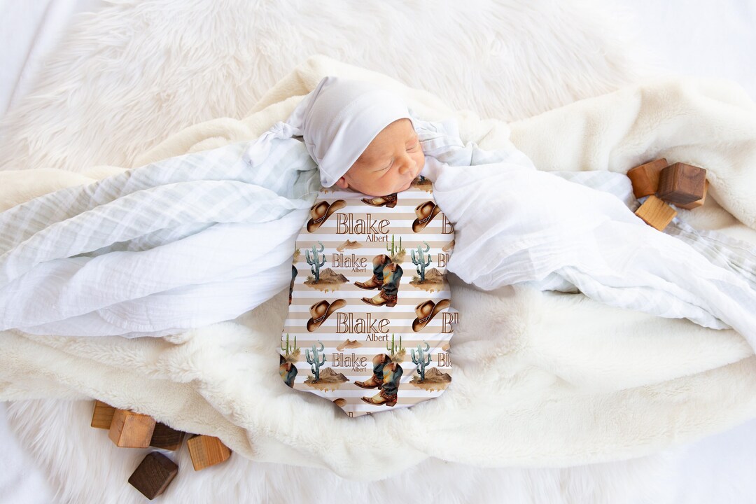 Cowboy Swaddle Blanket Western Blanket Baby Shower Gift Cowboy Nursery