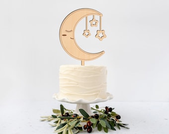 Lurrose Moon Star Cake Topper Acrylic Birthday Cake Insert con Luce Incandescente Dessert Dessert Decorazione della Torta di Nozze Adorno per San Lurrose Moon Star Cake Topper Acrylic Birthday Cake Insert con Luce Incandescente Dessert Dessert Decorazione della Torta di Nozze Adorno per San