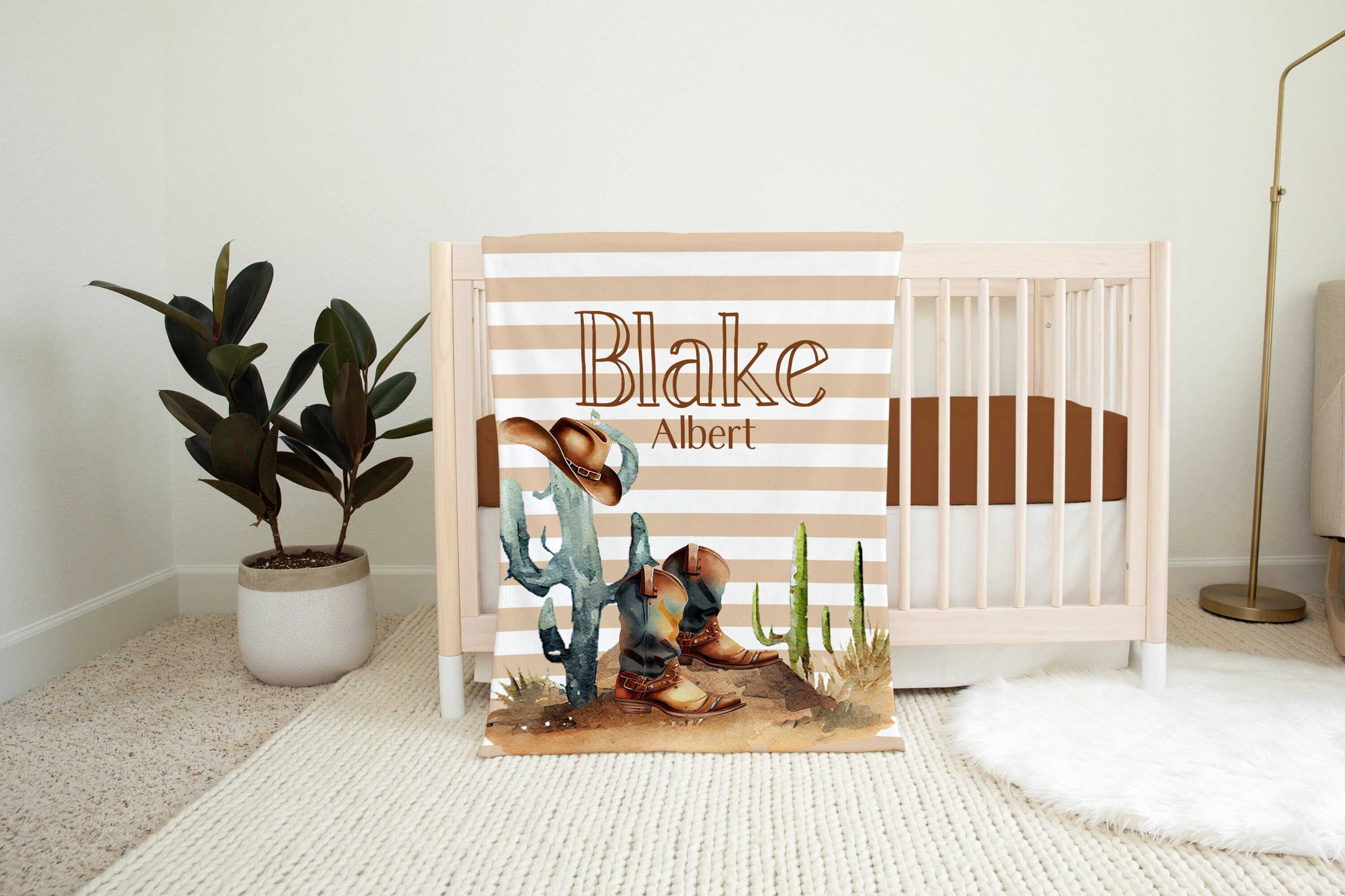 Cowboy Custom Name Blanket - Western Blanket - Cowboy Baby Shower Gift - Cowboy Nursery - Western Nursery - Wild West Blanket