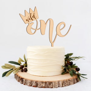 Wild One Cake Topper-Natural Wood Cake Topper-Wild One Birthday Cake Topper-First Birthday Cake Topper-One Cake Topper-Rustic Cake Topper