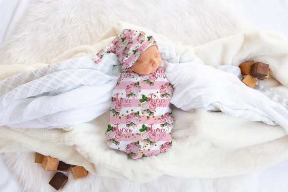 Pink Rose Garden Swaddle Rose Nursery Baby Shower Gift