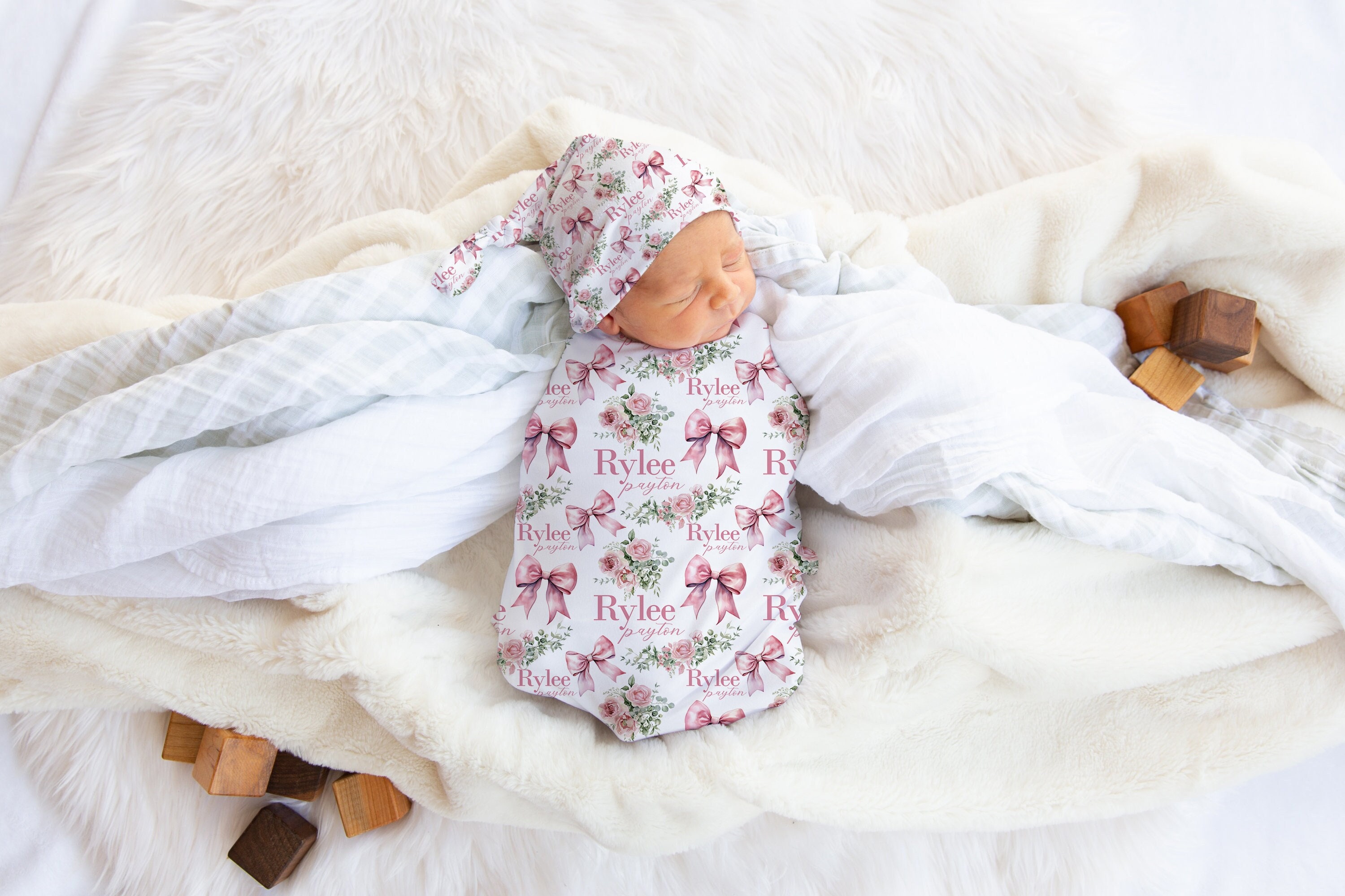 Baby bow swaddle pattern hotsell