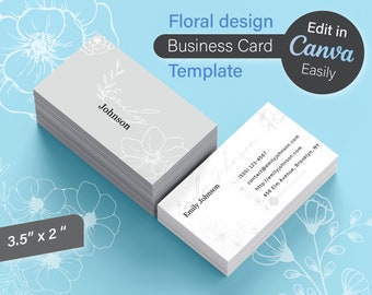 Floral Design Business Card Template | Canva | Instant Accessible | Digital File | Editable | Minimalist