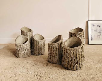 Jardineras de cemento estilo "rocalla"