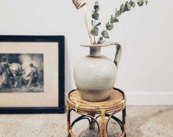 Vintage rotan plantenstandaard