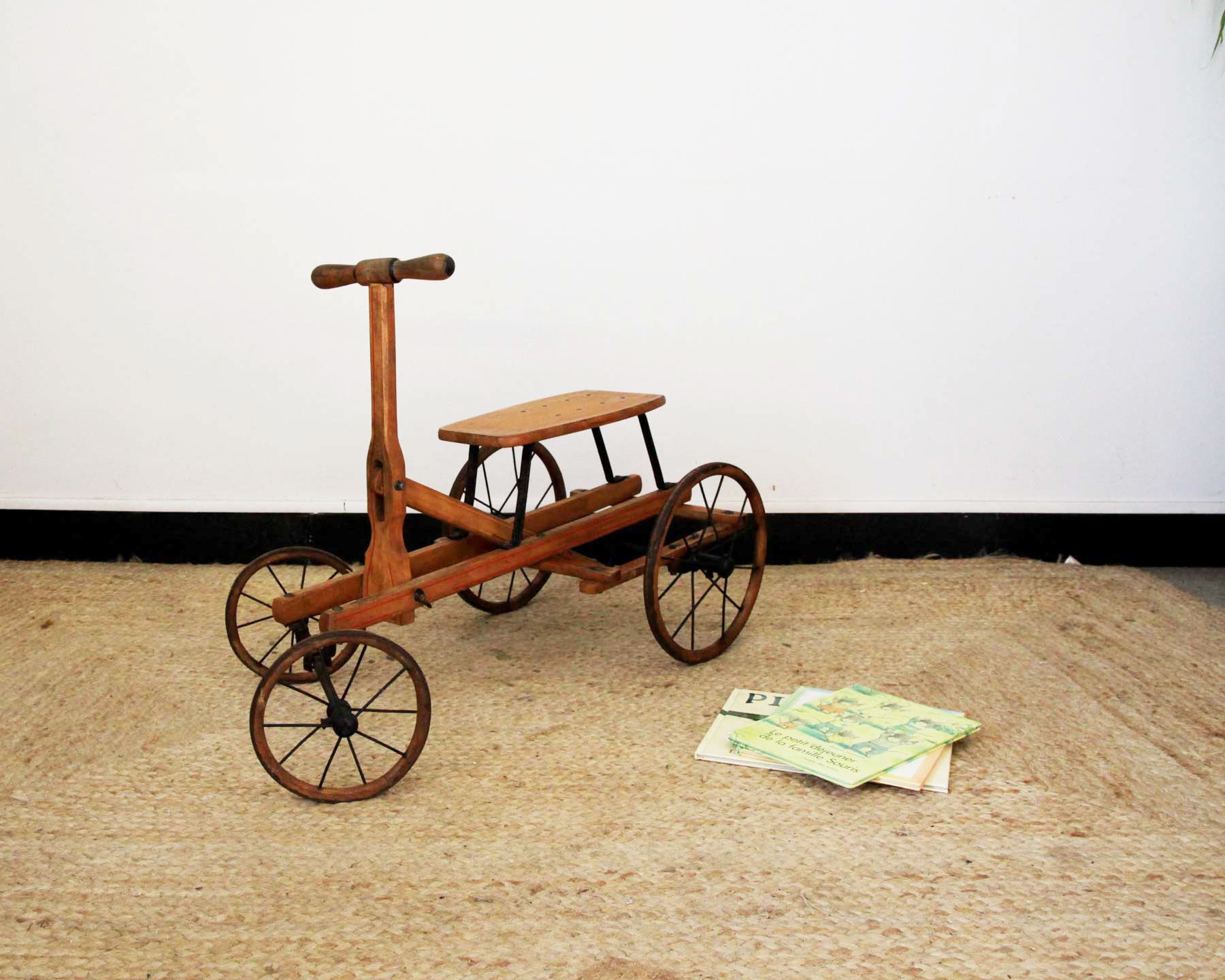 Old wooden quadricycle tricycle Etsy