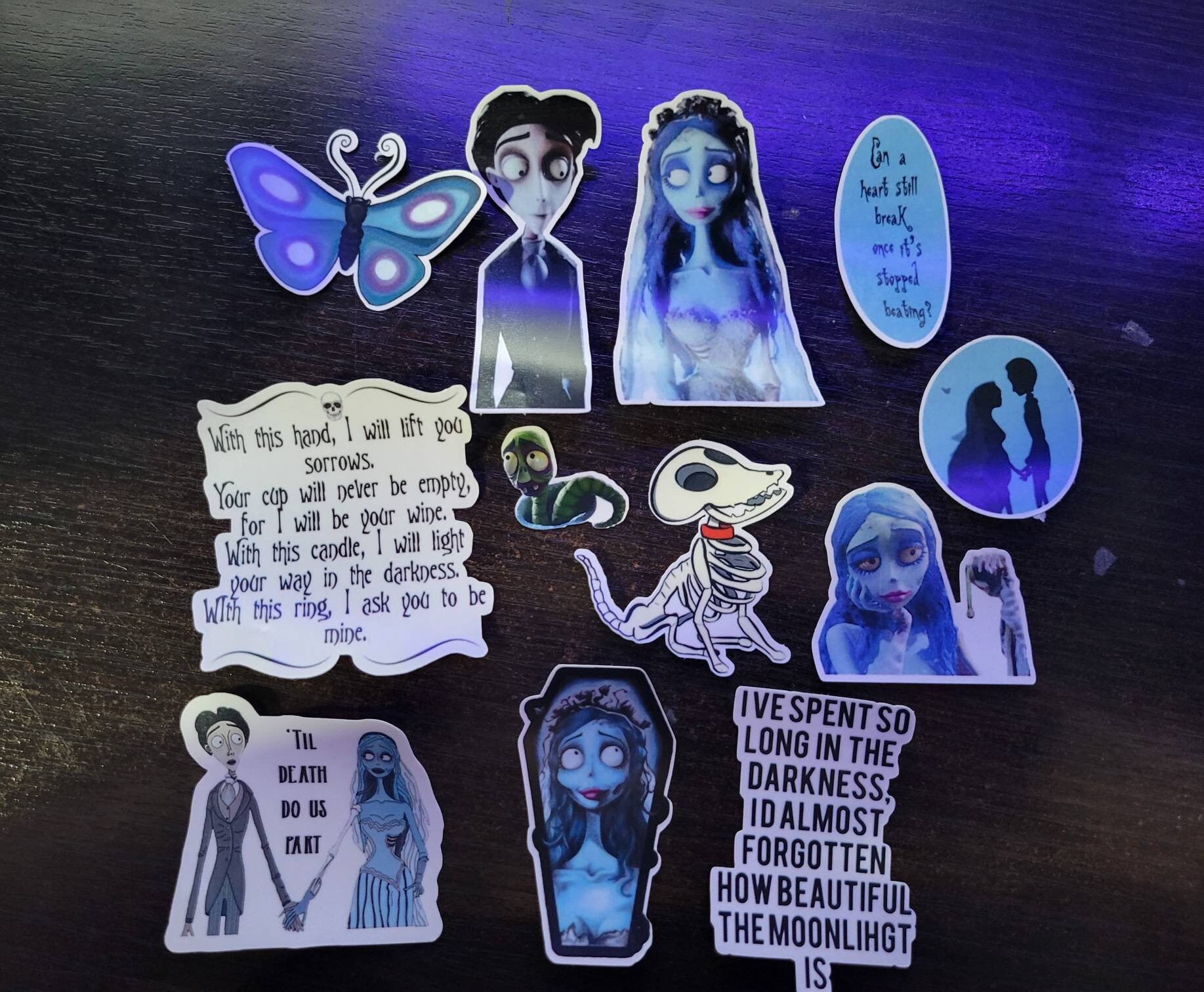 Corpse Bride Inspired Sticker Set