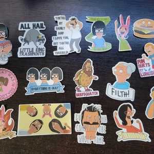 Bob&#39;s Burgers inspired sticker pack.